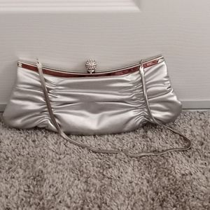 Silver clutch purse